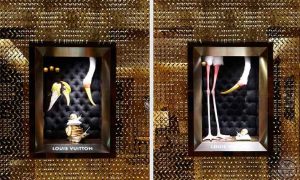 shadowbox window display example - Luis Vuitton window display